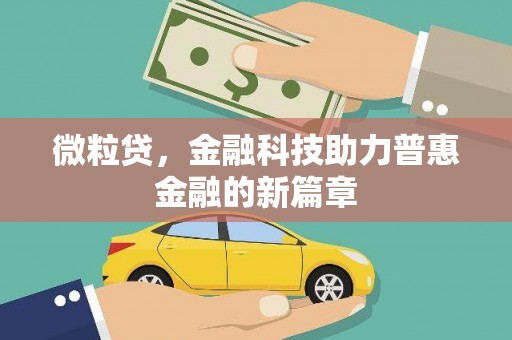 淮阳微粒贷，金融科技助力普惠金融的新篇章
