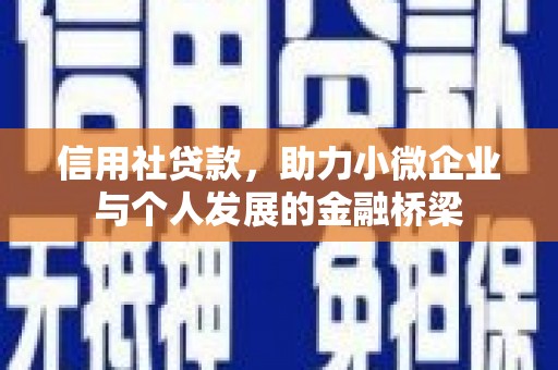 淮阳信用社贷款，助力小微企业与个人发展的金融桥梁