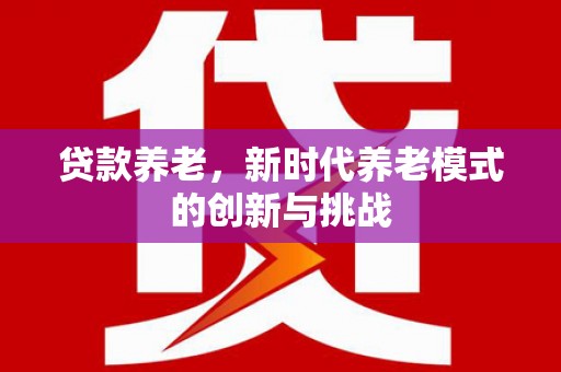 淮阳贷款养老，新时代养老模式的创新与挑战